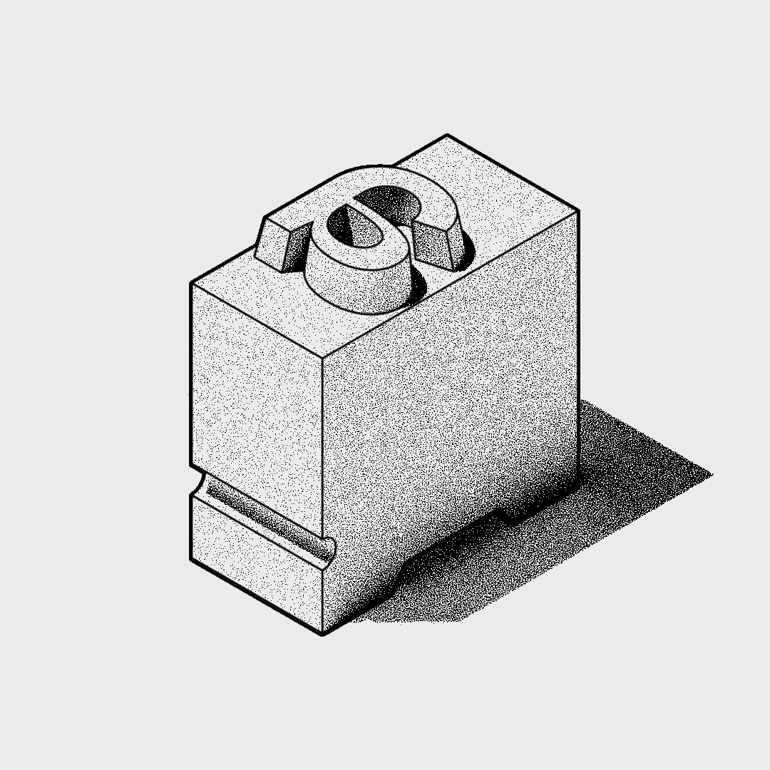 Illustration of a metal type character.